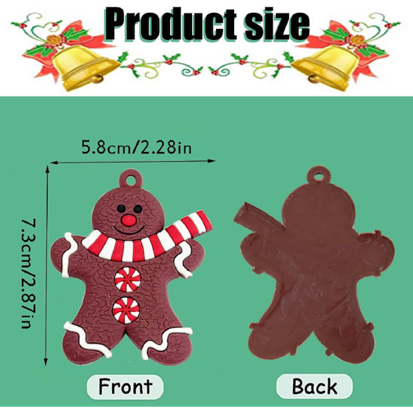 12 st Pepparkaksgubbe Dekorationer Söta Snögubbar Plastfigurer Blandade Dekorationer Sockerkaka Hus för Jul