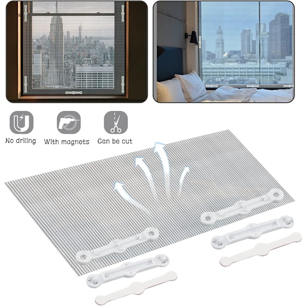 24 stk. myggenetclips, myggenetbeslag, myggenet