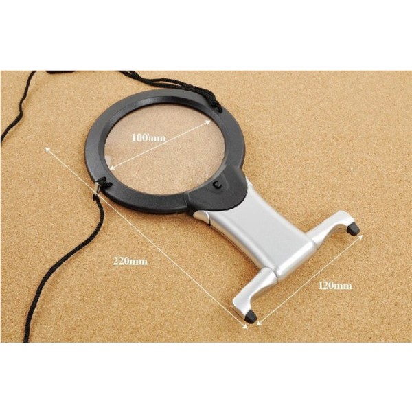 One Piece Black Magnifying Glass with Light 2X 6X Magnification