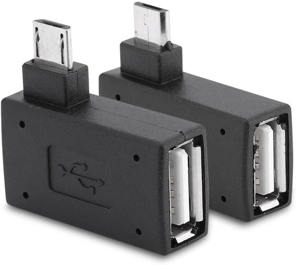 Vänster/Höger Vinkel Micro USB 2.0 Han 90 Grader USB Han till Micro