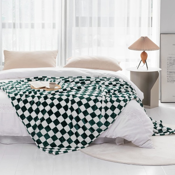 Buffalo Plaid Fleecefilt (70*140cm, Grön) - Rutig Flanellfilt