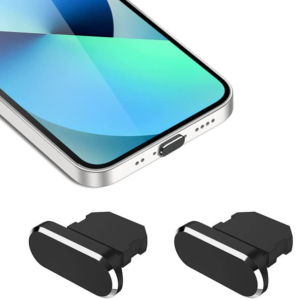 Mustat pölysuojat Apple-puhelimille, metallipölysuojat
