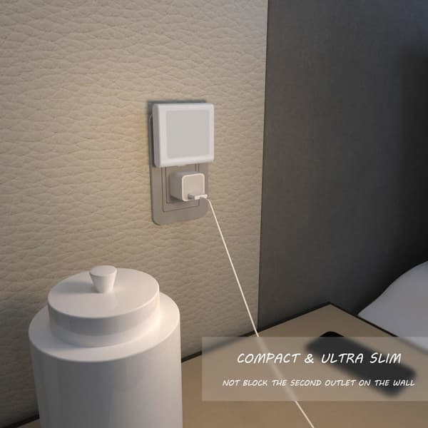 2 stk. Plug-in LED nattlys, med automatisk skumring til daggry-sensor