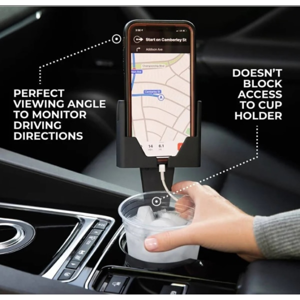 Bilkoppholder Telefonfeste- Universal Auto Mobiltelefonstativ med