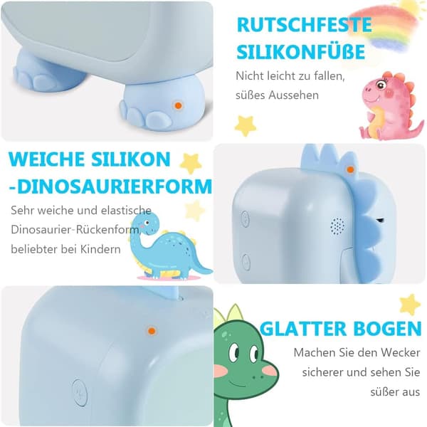 1 st Blå Dinosaurie Väckarklocka Barn Smart Elektronisk Klocka