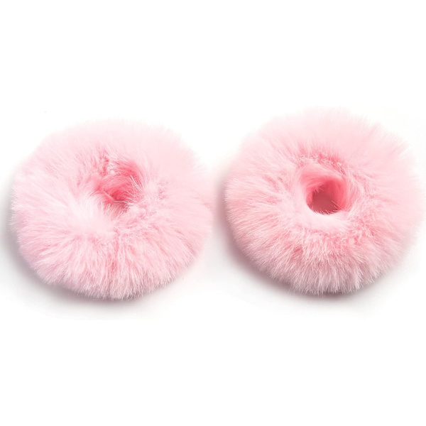 Samlande pom poms, fluffig konstgjord kanin päls rynkor konstgjord päls