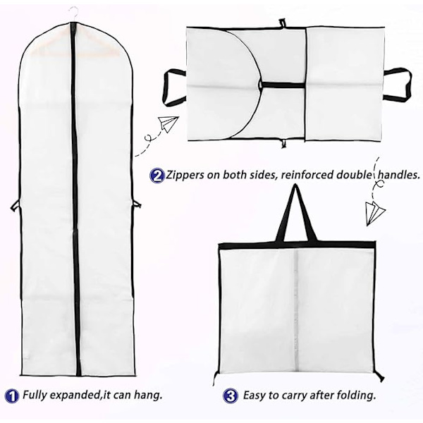 3-delt lang brudekjole 60x180cm sæt brudekjole og brudepiger