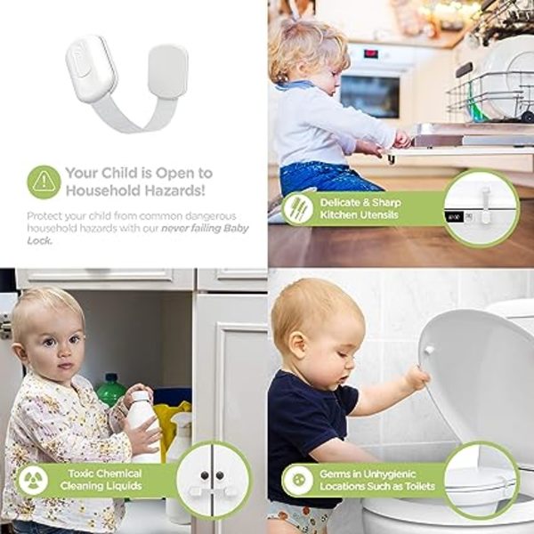 Baby Lås (8-pack) Barnsäkerhetsskåpsbevis – Säkert, Snabbt och
