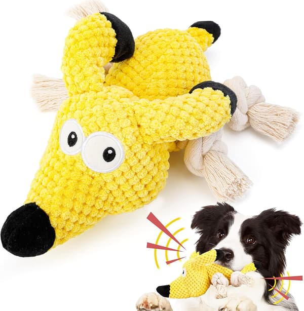 Plushleker for Hunder, Holdbare Kvitrende Interaktive Tyggeleker med