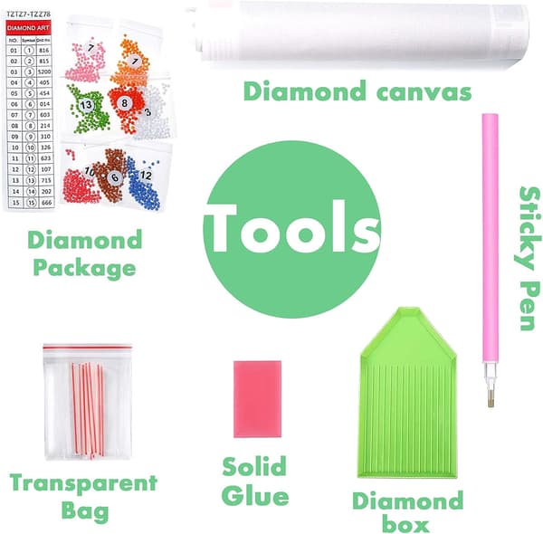 30x40cm DIY Diamantmålning Julälg Djur Komplett Kit