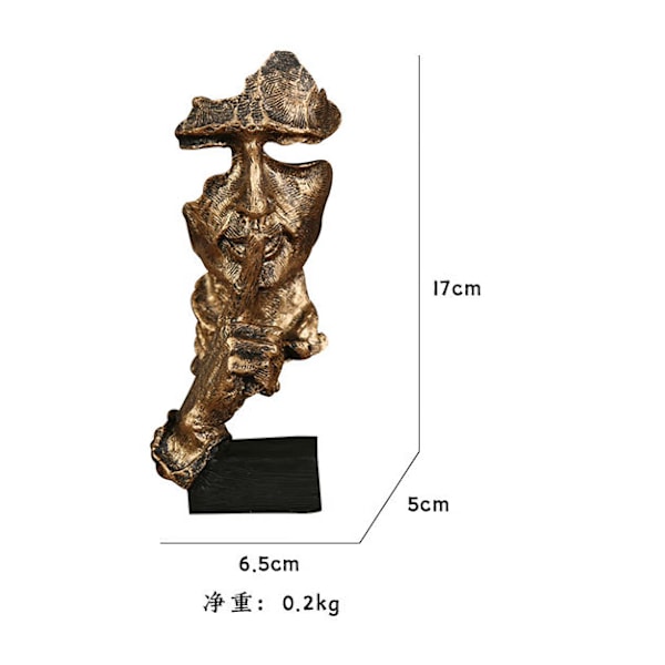 1 stk Håndverk og dekorasjoner: Stillhet er gull skulptur