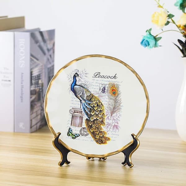8\" Bildeplate Stativ Plast Bilde Staffeli Display Ramme Bilde Ramme Svart Gull - 2 Pakk