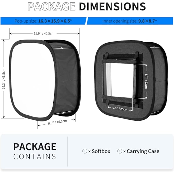 Softbox för 660 LED-panel - Yttre 41x17,5 cm, Inre