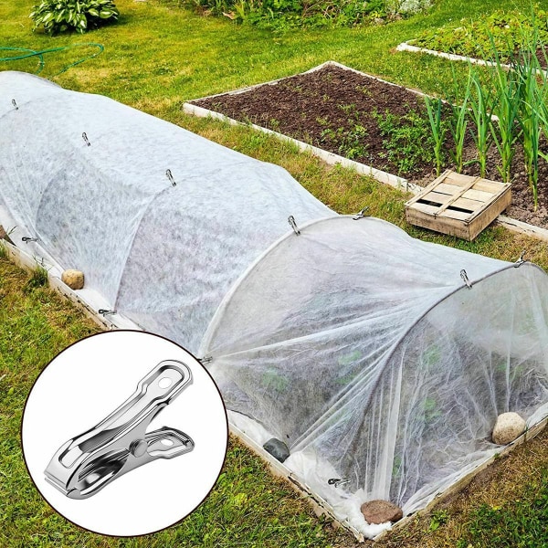 20 växthusklämmor i rostfritt stål för trädgårdsarbete