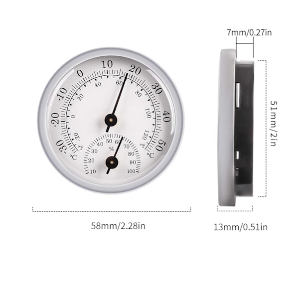 1 st Hygrometer Termometer, Inomhus och Utomhus Thermo