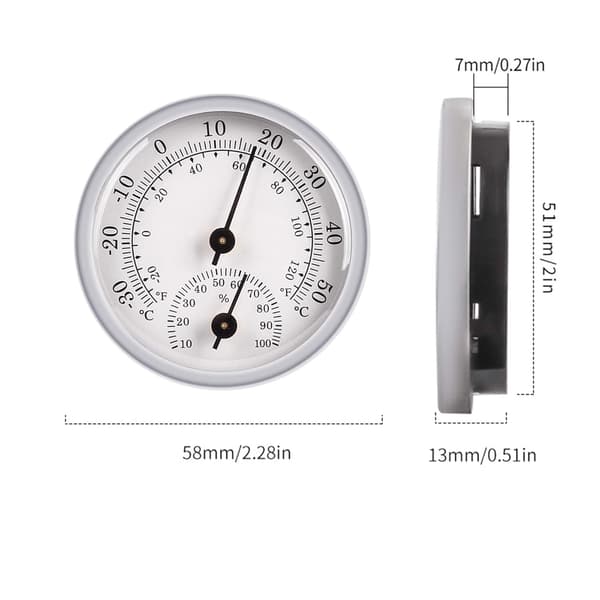 1 stk Hygrometer Termometer, Innendørs og Utendørs Thermo