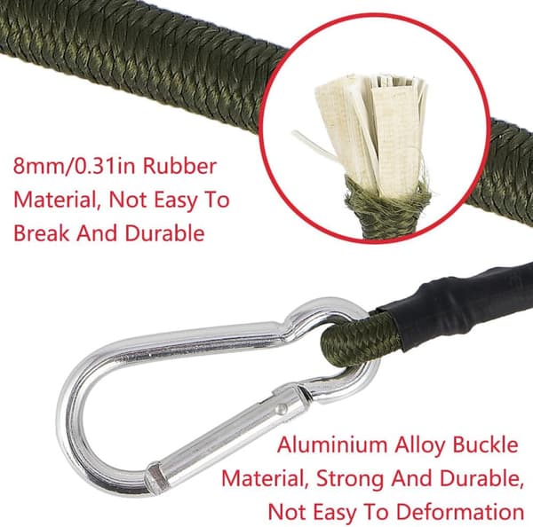 Elastisk bagagerem med kroge til lastbil, 3 stk., 30 cm/60 cm/90 cm