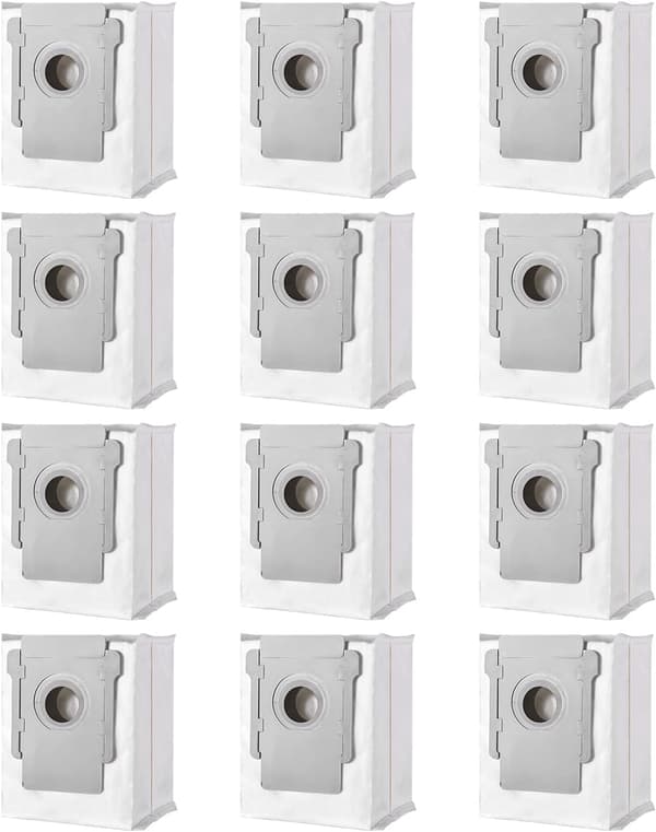 12 Pakk Kompatible Erstatningsposer for iRobot i7+i3 E5 E6 S9, Va