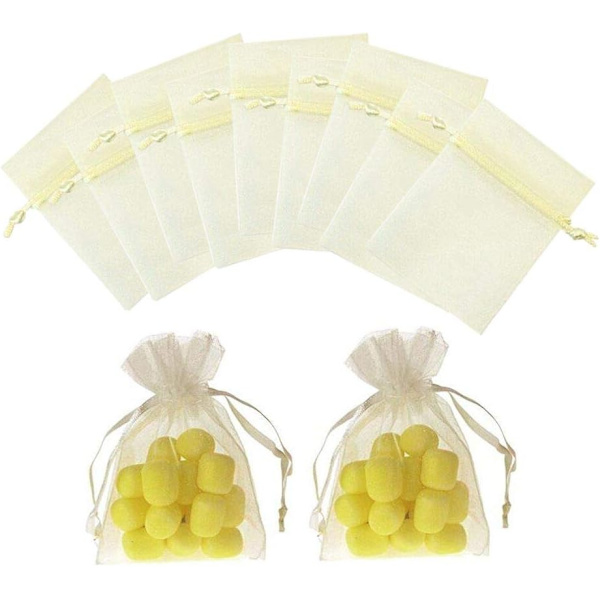 Organza-pussukat 100 kpl Laventelisäkeet 7 x 9cm Vetolangalla