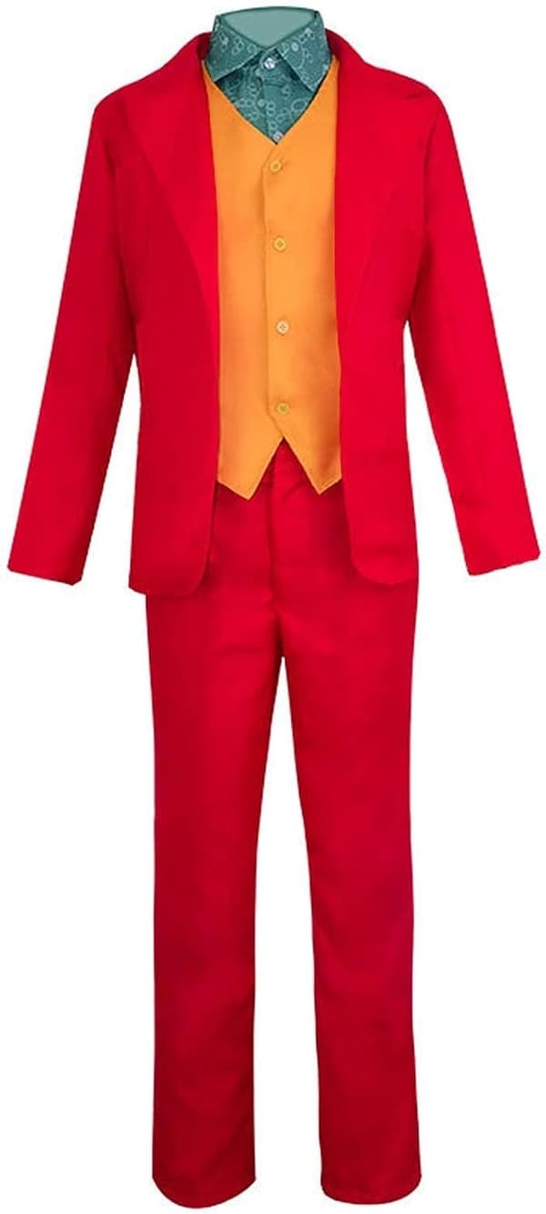 Joaquin Phoenix Cosplay Clownkläder Arthur Fleck Röd Kostym