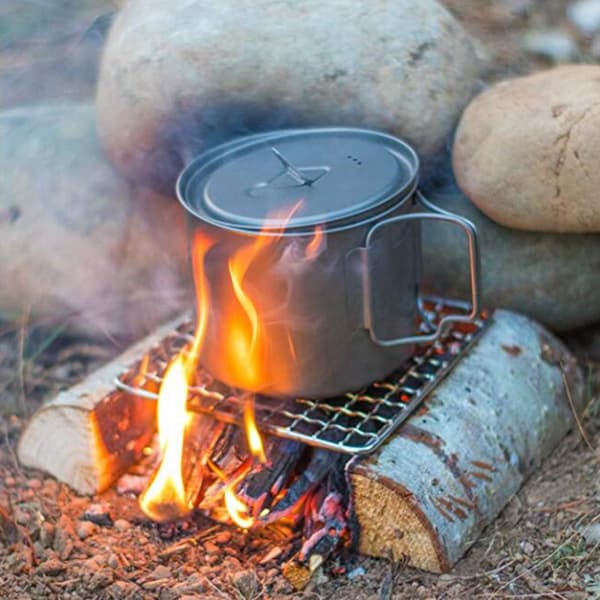 Udendørs Træovn Camping Gryderist - 304 Rustfrit Stål BBQ
