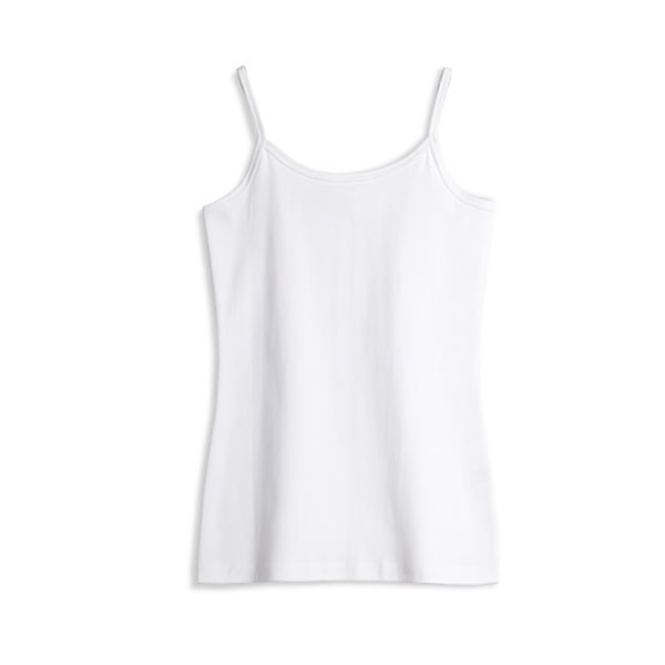 Hvid (M) Lille Halter Vest Kvinder Sommer Ny Ensfarvet Slim Fit