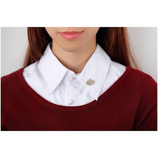Dressjakke Kragepin Dobbel Gullblader Strikk Brosje Pin Skjorte