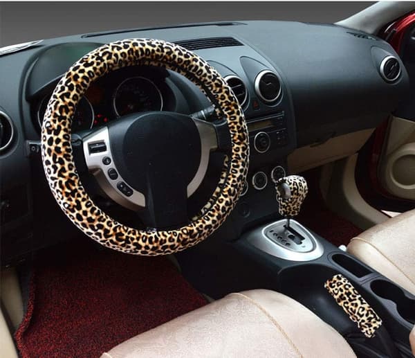 3 i 1 Myk Leopard Rattskinnsdeksel, Håndbremsdeksel