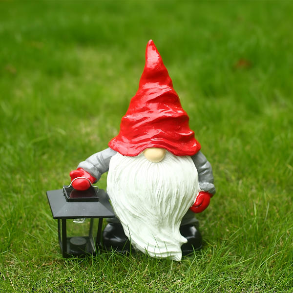 1 Julgran Resin Sollampa Tomte Dekoration Semesterträdgård