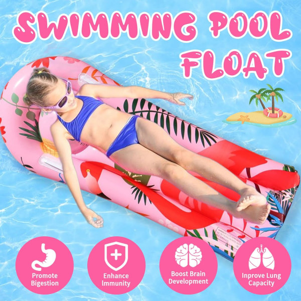 1 Styk Pink Giant Oppustelig Pool Flydemadras, Pool Flamingo