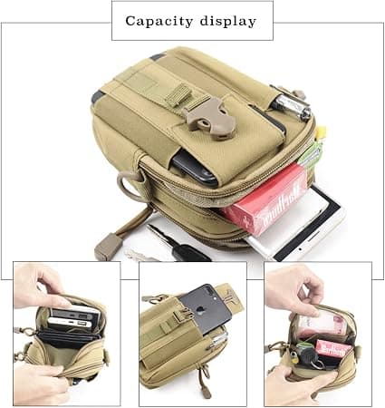 Alsidig Poly Tool Pouch, Taktisk Molle EDC Pouch med Mobilholder
