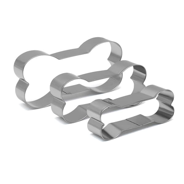 Kageform i rustfrit stål, 3-delt sæt, knogleform, kageform, DIY