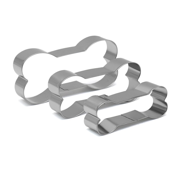 Kageform i rustfrit stål med knogleform, 5 dele, kageform til DIY
