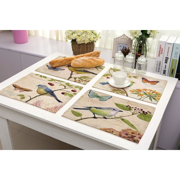 Set of 6 (Birds) Placemat Placemat Table Mat for Home and Kitchen