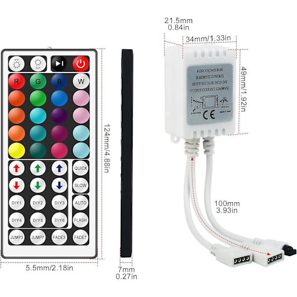 12v 24v Ir Trådløs Fjernkontroll Og Rgb Led Kontroller, Rgb Kontrollboks For Fjernkontroll Av Smd 5050 3528 Rgb Led-Striper