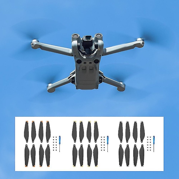 2 paria vaihtopotkuria yhteensopiva Mini 3 Pro -lennokin kanssa, kevyet potkurit, siipituulettimet, lisävaruste