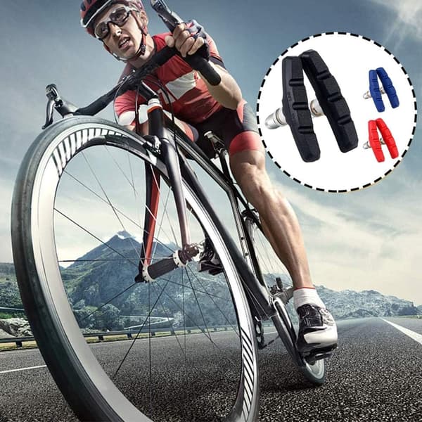 3 par (sort, blå, rød) V-formede bremseklodser, cykelbremse