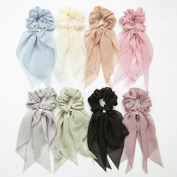 Hårbånd, Sløjfe Scrunchie, 8 Styk Dobbeltlags Sløjfe Scrunchies,