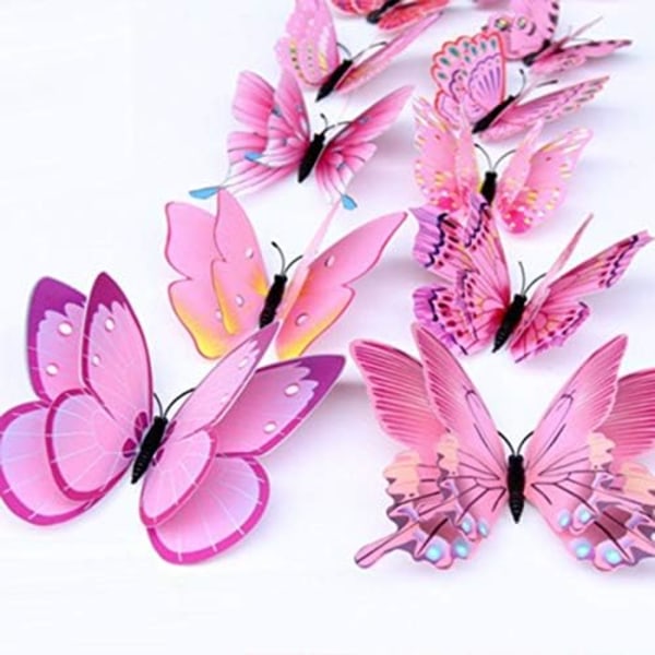 12 delar Butterfly Series 3D Butterfly Wall Stickers Väggdekor