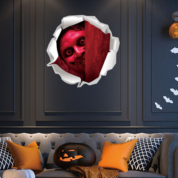 Nye Halloween-vindudekals, store skumle demon-klistremerker for
