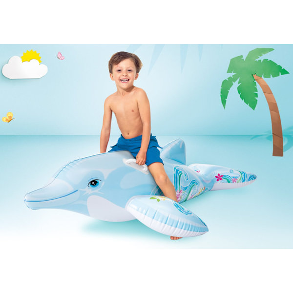 Liten Delfin Mount Flytande rad barn uppblåsbar Vatten Delfin