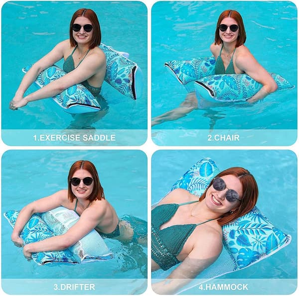 PVC Uppblåsbar Poolhängmatta, (Blå) Sommarvattenbädd, Pool
