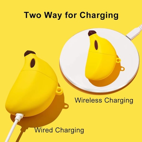 1 st AirPods 1/2 Skal med Karabinhake Stötsäker/Ultratunn 3D