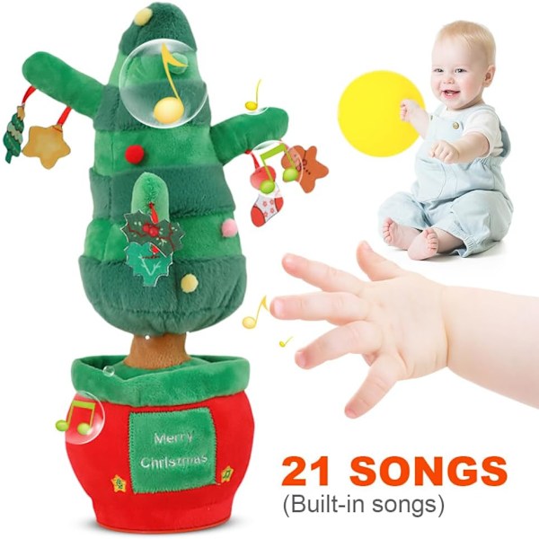 Talende Dansende Juletræ Baby Legetøj, Julemanden Efterligner Baby Legetøj der Snakker Tilbage, Syngende Snemand Legetøj til 6-