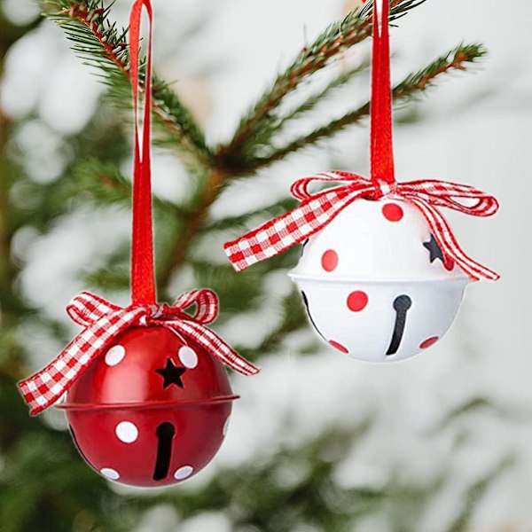 Set med 12 stora julbellsmycken, DIY juljinglebeller, hantverksmetallbeller, hängande ornament jul