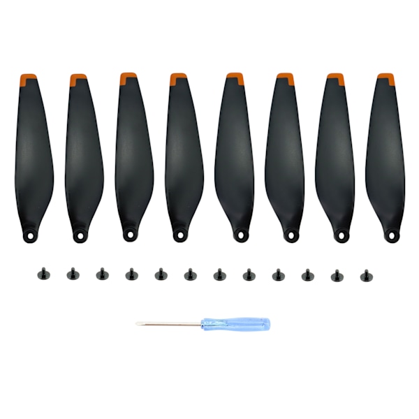 (Sort Orange) Ainiv 8 stk. propeller kompatible med Dji Mini 3 Pro, drone tilbehør, lydløs flyvning, udskiftelig propel