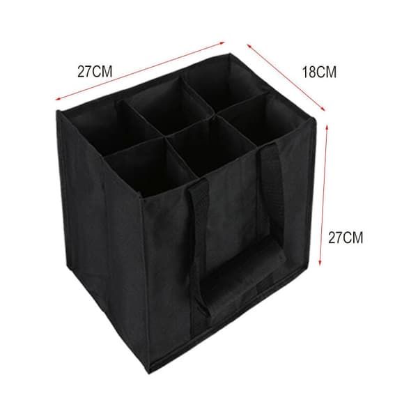 27x18x27CM Flaskebærepose 6 Rum til 6 1,5L Flasker Te