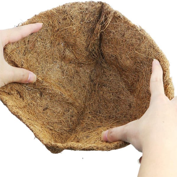 20cm Set med 2 Runda Kokosfibrer Hängkorg Foder Tjocka Preformade