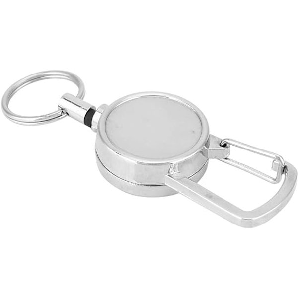 1 stk. tilbage trækbar nøglering metal 2,5 cm x 60 cm tilbage trækbar