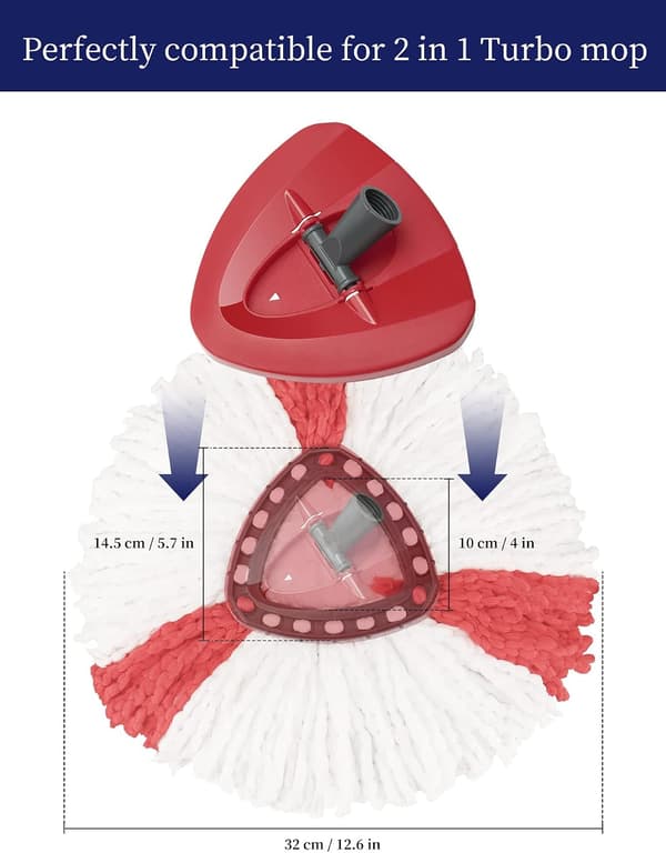 Moppehovederstatning Kompatibel med O-Cedar 2-i-1 Turbo Mop Ref